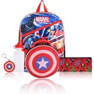 Marvel Avengers Boys Bookbag Backpack Lunch Box - 5‎ Piece Set. | NWT